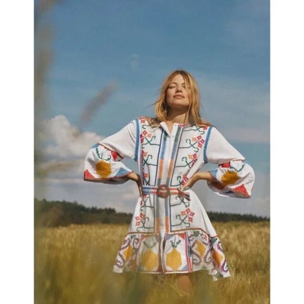 FARM RIO Jimena Embroiderred Mini Dress NWT
